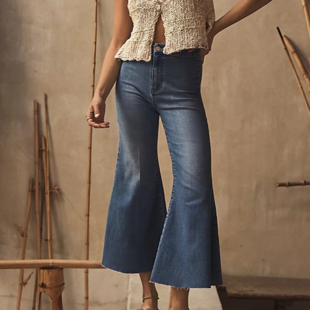 Free People Youthquake Crop Flare Jeans sz25